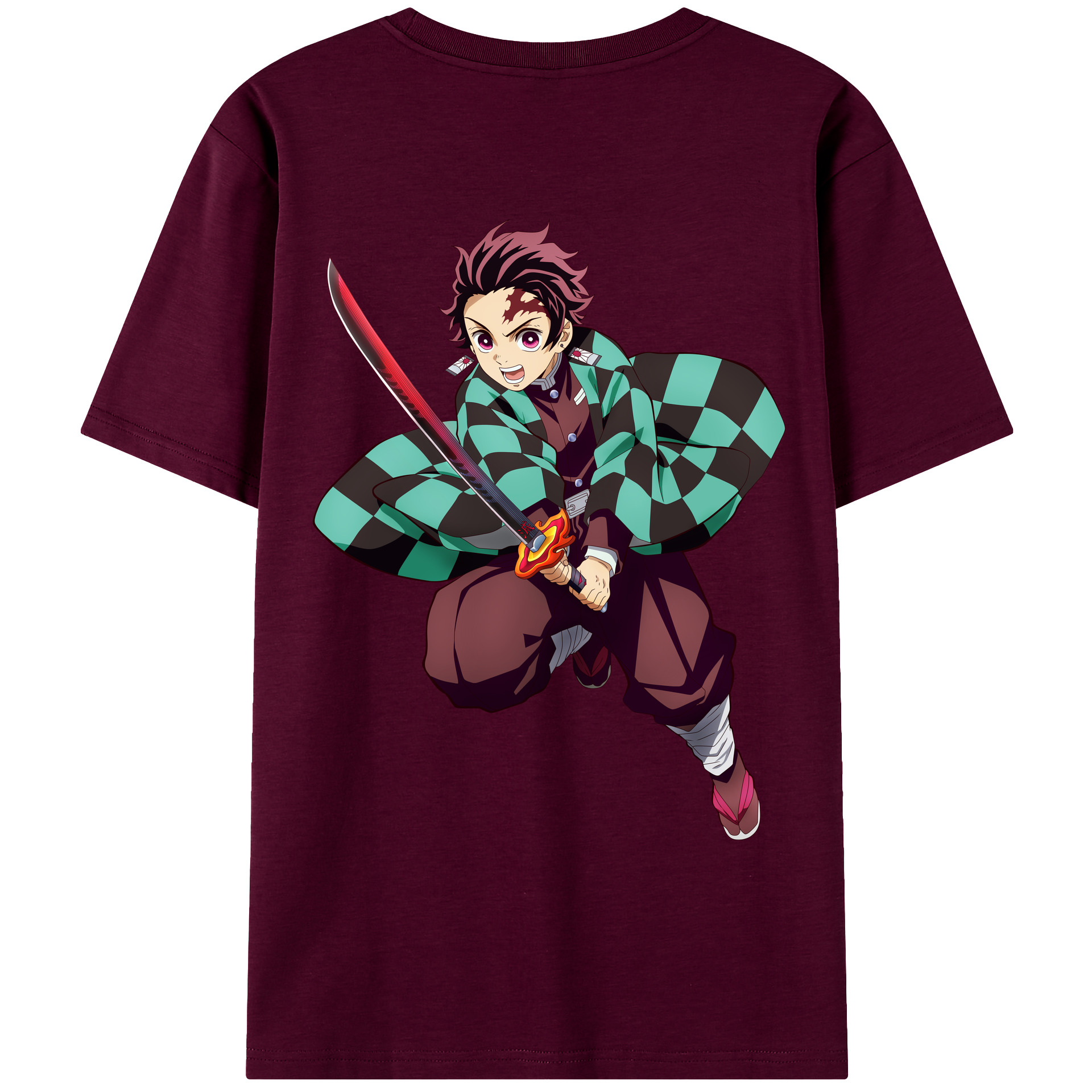（画像用） 鬼滅の刃 竈門 炭治郎／かまど たんじろう Kamado Tanjirou レディース半袖Tシャツ(バックプリント)